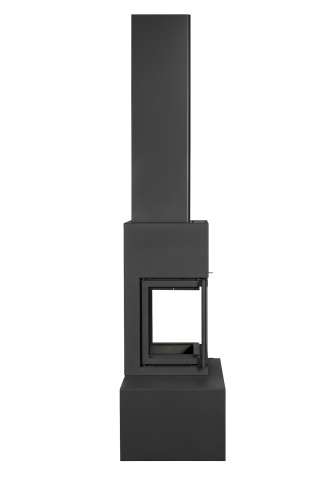 Камин МАДРИД на дровнике Гигант справа черный шамот подовый