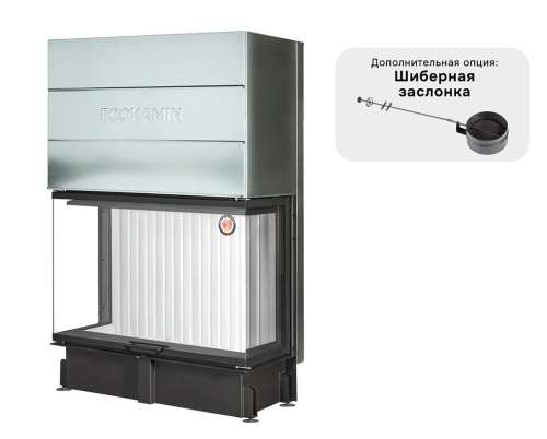 Каминная топка Экокамин ДЕЛЬТА 1200х800х450P три стекла подовая