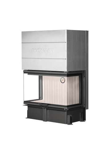 Каминная топка Экокамин ДЕЛЬТА 1000 V три стекла принтинг, вертикальная ламель