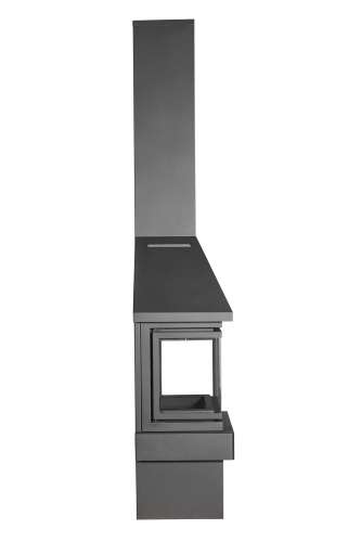 Камин ПРАГА три стекла NEW черный, шамот черный