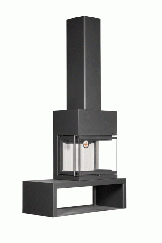 Камин МАДРИД на дровнике Гигант справа подовый