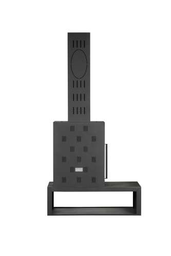 Камин МАДРИД на дровнике Гигант справа черный шамот подовый