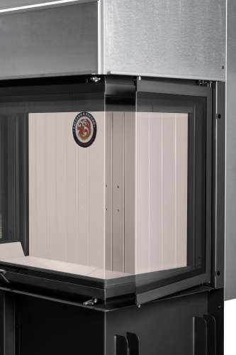 Каминная топка Экокамин ДЕЛЬТА 1000 V три стекла принтинг, вертикальная ламель